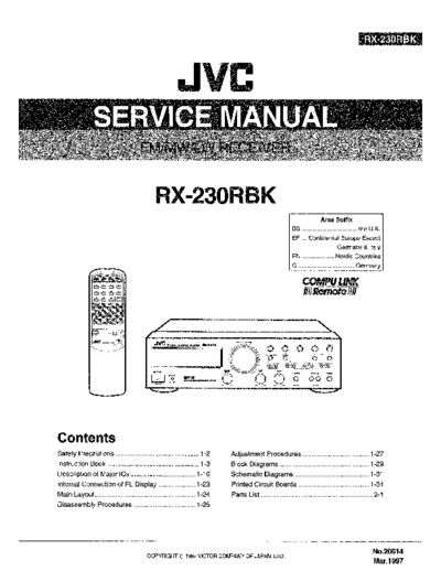 JVC RX 230 SERVICE MANUAL